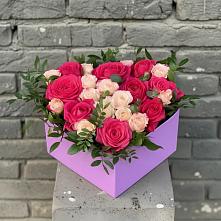 Цветочная композиция из Розы в коробке #REPLACE_PRED# Верхнем Уфалее